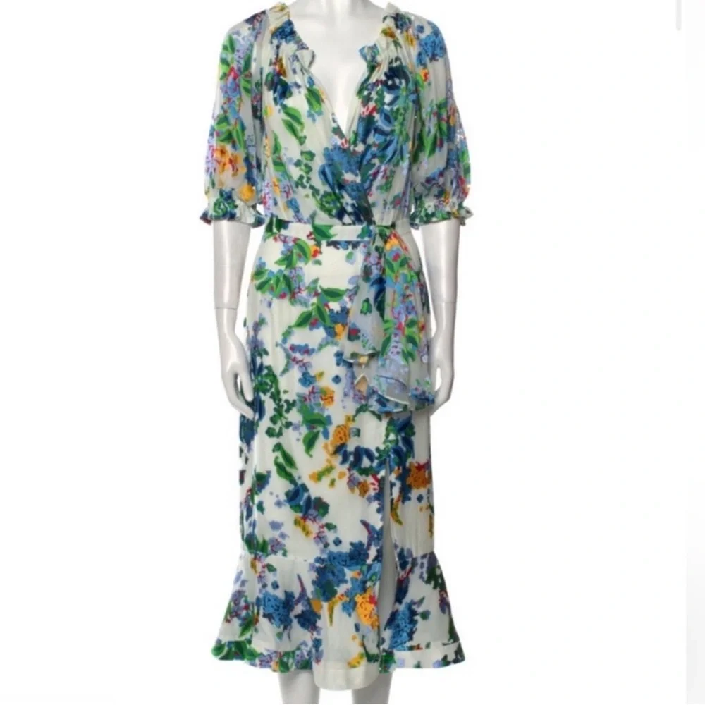 Saloni Olivia Silk Blend Floral Mini Dress NWT